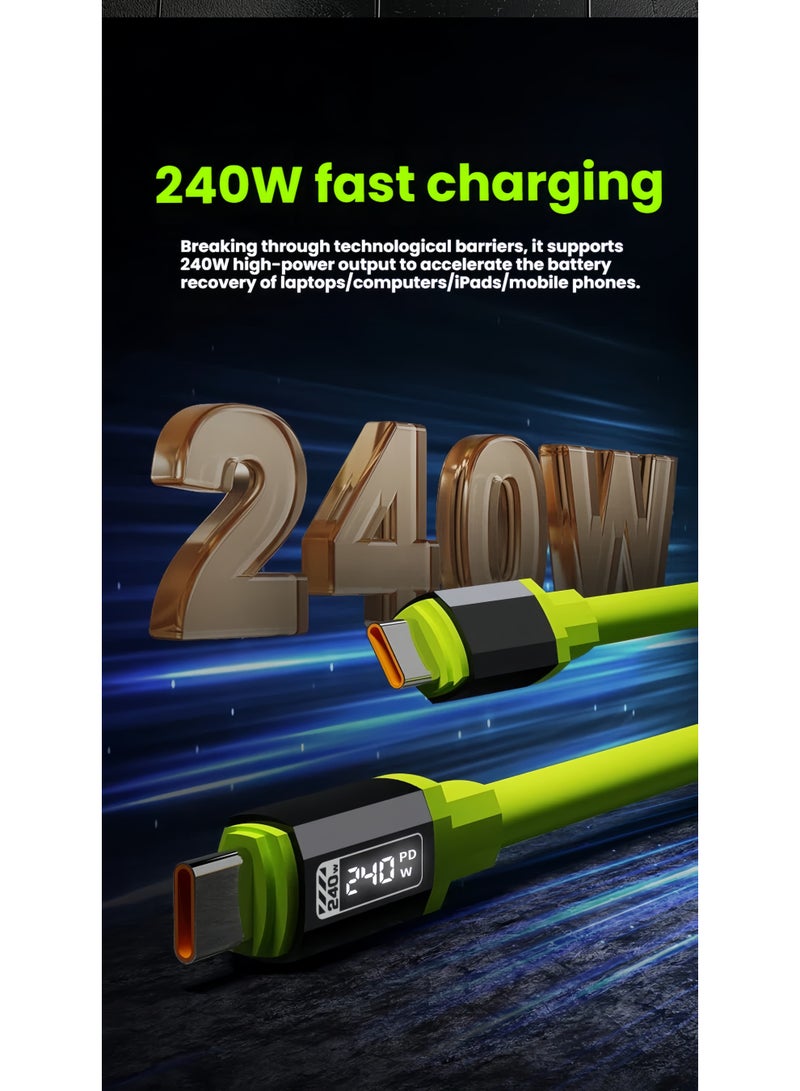 بيتينو كابل USB C، كابل شحن سريع USB-C بسعة 240 واط بعرض 4.92 قدم 6أمبير، كابل سيليكون من سبيكة الزنك من USB-C إلى USB-C لأجهزة iPhone 17/Pro/Plus/Pro Max، MacBook، iPad Pro، Galaxy S24/S23 - Image 5